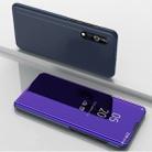 For Samsung Galaxy A01 Plated Mirror Horizontal Flip Leather Case with Holder(Purple Blue) - 1