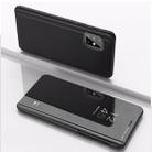 For Xiaomi Mi 10 Lite Plated Mirror Horizontal Flip Leather Case with Holder(Black) - 1