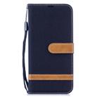 Color Matching Denim Texture Leather Case for Xiaomi Redmi Note 6, with Holder & Card Slots & Wallet & Lanyard(Black) - 1