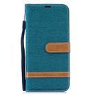 Color Matching Denim Texture Leather Case for Xiaomi Redmi Note 6, with Holder & Card Slots & Wallet & Lanyard(Green) - 1