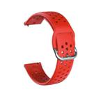 20mm For Huami Amazfit GTS / Samsung Galaxy Watch Active 2 / Huawei Watch GT2 42MM Inner Buckle Breathable Watch Band(Red) - 1