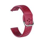 20mm For Huami Amazfit GTS / Samsung Galaxy Watch Active 2 / Huawei Watch GT2 42MM Inner Buckle Breathable Watch Band(Wine red) - 1