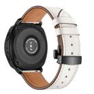 22mm For Huawei Watch GT2e / GT2 46mm Black Butterfly Buckle Leather Watch Band(White) - 1