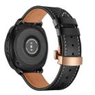22mm For Huawei Watch GT2e / GT2 46mm Leather Butterfly Buckle Strap Rose Gold Buckle(Black) - 1