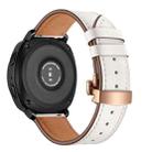 22mm For Huawei Watch GT2e / GT2 46mm Leather Butterfly Buckle Strap Rose Gold Buckle(White) - 1