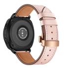 22mm For Huawei Watch GT2e / GT2 46mm Leather Butterfly Buckle Strap Rose Gold Buckle(Pink) - 1