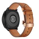 22mm For Huawei Watch GT2e / GT2 46mm Leather Butterfly Buckle Strap Rose Gold Buckle(Brown) - 1