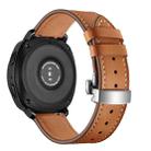 22mm For Huawei Watch GT2e / GT2 46mm Leather Butterfly Buckle Strap Silver Buckle(Brown) - 1