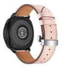 22mm For Huawei Watch GT2e / GT2 46mm Leather Butterfly Buckle Strap Silver Buckle(Pink) - 1