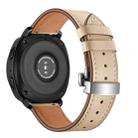 22mm For Huawei Watch GT2e / GT2 46mm Leather Butterfly Buckle Strap Silver Buckle(Apricot) - 1