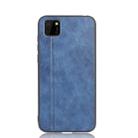 For Huawei Y5p Shockproof Sewing Cow Pattern Skin PC + PU + TPU Case(Blue) - 1