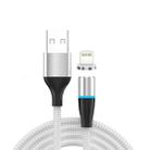 3A USB to 8 Pin Fast Charging + 480Mbps Data Transmission Mobile Phone Magnetic Suction Fast Charging Data Cable, Cable Length: 1m(Silver) - 1