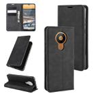 For Nokia 5.3 Retro-skin Business Magnetic Suction Leather Case with Holder & Card Slots & Wallet(Black) - 1