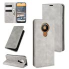 For Nokia 5.3 Retro-skin Business Magnetic Suction Leather Case with Holder & Card Slots & Wallet(Grey) - 1