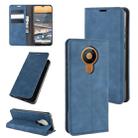 For Nokia 5.3 Retro-skin Business Magnetic Suction Leather Case with Holder & Card Slots & Wallet(Dark Blue) - 1