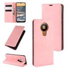For Nokia 5.3 Retro-skin Business Magnetic Suction Leather Case with Holder & Card Slots & Wallet(Pink) - 1