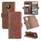 For Nokia 5.3 Dual-side Magnetic Buckle Horizontal Flip Leather Case with Holder & Card Slots & Wallet(Brown) - 1