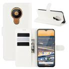 For Nokia 5.3 Litchi Texture Horizontal Flip Protective Case with Holder & Card Slots & Wallet(White) - 1