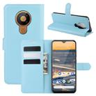 For Nokia 5.3 Litchi Texture Horizontal Flip Protective Case with Holder & Card Slots & Wallet(Blue) - 1