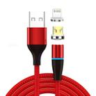 2 in 1 3A USB to 8 Pin + Micro USB Fast Charging + 480Mbps Data Transmission Mobile Phone Magnetic Suction Fast Charging Data Cable, Cable Length: 1m((Red) - 1