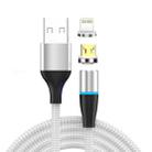 2 in 1 3A USB to 8 Pin + Micro USB Fast Charging + 480Mbps Data Transmission Mobile Phone Magnetic Suction Fast Charging Data Cable, Cable Length: 1m((Silver) - 1