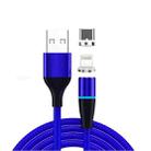 2 in 1 3A USB to 8 Pin + USB-C / Type-C Fast Charging + 480Mbps Data Transmission Mobile Phone Magnetic Suction Fast Charging Data Cable, Cable Length: 1m(Blue) - 1