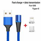 2 in 1 3A USB to 8 Pin + USB-C / Type-C Fast Charging + 480Mbps Data Transmission Mobile Phone Magnetic Suction Fast Charging Data Cable, Cable Length: 1m(Blue) - 2