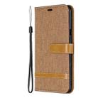 Color Matching Denim Texture Leather Case for LG Stylo 5, with Holder & Card Slots & Wallet & Lanyard(Brown) - 1