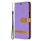 Color Matching Denim Texture Leather Case for LG Stylo 5, with Holder & Card Slots & Wallet & Lanyard(Purple) - 1