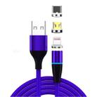 3 in 1 3A USB to 8 Pin + Micro USB + USB-C / Type-C Fast Charging + 480Mbps Data Transmission Mobile Phone Magnetic Suction Fast Charging Data Cable, Cable Length: 1m(Blue) - 1