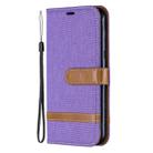 Color Matching Denim Texture Leather Case for Nokia 4.2, with Holder & Card Slots & Wallet & Lanyard(Purple) - 1