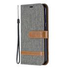 Color Matching Denim Texture Leather Case for Nokia 4.2, with Holder & Card Slots & Wallet & Lanyard(Gray) - 1