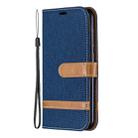 Color Matching Denim Texture Leather Case for Nokia 4.2, with Holder & Card Slots & Wallet & Lanyard(Dark blue) - 1