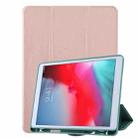 For iPad mini 5 / mini 4 /3 /2 /1  Honeycomb Ventilation Foldable Deformation Horizontal Flip PU Leather Case with 3-Folding Holder & Pen Slot  & Smart Sleep / Wake-up(Rose Gold) - 1