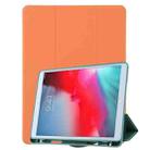 For iPad 9.7(2018) / (2017) / Air 2 / Air Honeycomb Ventilation Foldable Deformation Horizontal Flip PU Leather Case with 3-Folding Holder & Pen Slot  & Smart Sleep / Wake-up(Orange) - 1
