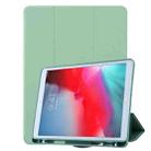 For iPad 9.7(2018) / (2017) / Air 2 / Air Honeycomb Ventilation Foldable Deformation Horizontal Flip PU Leather Case with 3-Folding Holder & Pen Slot  & Smart Sleep / Wake-up(Matcha Green) - 1