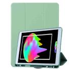 For iPad 10.2 Honeycomb Ventilation Foldable Deformation Horizontal Flip PU Leather Case with 3-Folding Holder & Pen Slot & Smart Sleep / Wake-up(Matcha Green) - 1