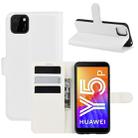 For Huawei Y5p/Honor 9S Litchi Texture Horizontal Flip Protective Case with Holder & Card Slots & Wallet(White) - 1