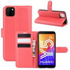 For Huawei Y5p/Honor 9S Litchi Texture Horizontal Flip Protective Case with Holder & Card Slots & Wallet(Red) - 1