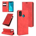 For Huawei Honor 9X lite Retro-skin Business Magnetic Suction Leather Case with Holder & Card Slots & Wallet(Red) - 1