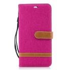 Color Matching Denim Texture Leather Case for Huawei Mate 10 Lite, with Holder & Card Slots & Wallet & Lanyard(Rose Red) - 1