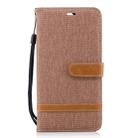 Color Matching Denim Texture Leather Case for Huawei Mate 10 Lite, with Holder & Card Slots & Wallet & Lanyard(Brown) - 1