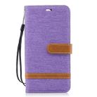 Color Matching Denim Texture Leather Case for Huawei Mate 10 Lite, with Holder & Card Slots & Wallet & Lanyard(Purple) - 1