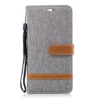 Color Matching Denim Texture Leather Case for Huawei Mate 10 Lite, with Holder & Card Slots & Wallet & Lanyard(Gray) - 1