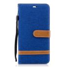 Color Matching Denim Texture Leather Case for Huawei Mate 10 Lite, with Holder & Card Slots & Wallet & Lanyard(Royal blue) - 1