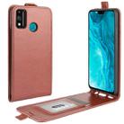 For Huawei Honor 9X lite R64 Texture Single Vertical Flip Leather Protective Case with Card Slots & Photo Frame(Brown) - 1