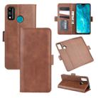 For Huawei Honor 9X lite Dual-side Magnetic Buckle Horizontal Flip Leather Case with Holder & Card Slots & Wallet(Brown) - 1