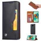 For Xiaomi Redmi Note 9/Redmi 10X Knead Skin Texture Horizontal Flip Leather Case , with Photo Frame & Holder & Card Slots & Wallet(Black) - 1