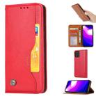 For Xiaomi Mi 10 Lite Knead Skin Texture Horizontal Flip Leather Case , with Photo Frame & Holder & Card Slots & Wallet(Red) - 1