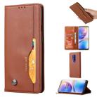For OnePlus 8 Pro Knead Skin Texture Horizontal Flip Leather Case with Photo Frame & Holder & Card Slots & Wallet(Brown) - 1
